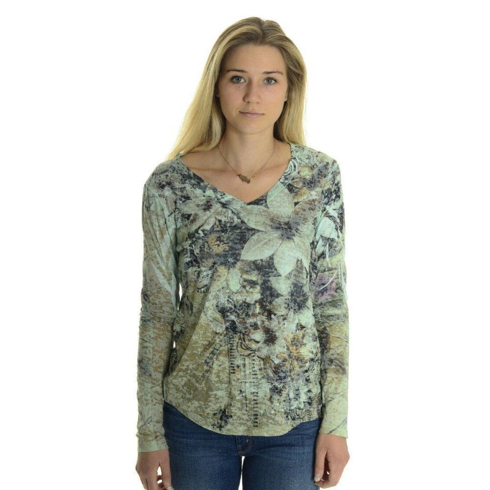 California Bloom Green Floral Long Sleeve T Shirt
